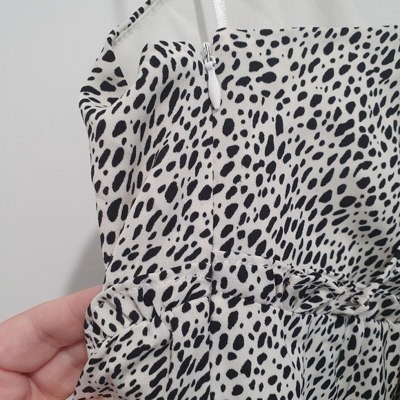 Atmos&Here black/off-white spot animal print dress size 14 - Picture 8 of 8